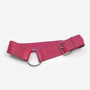 SAINT JAMES Wide Leather Belt in Pink 85cm (M) Made in France